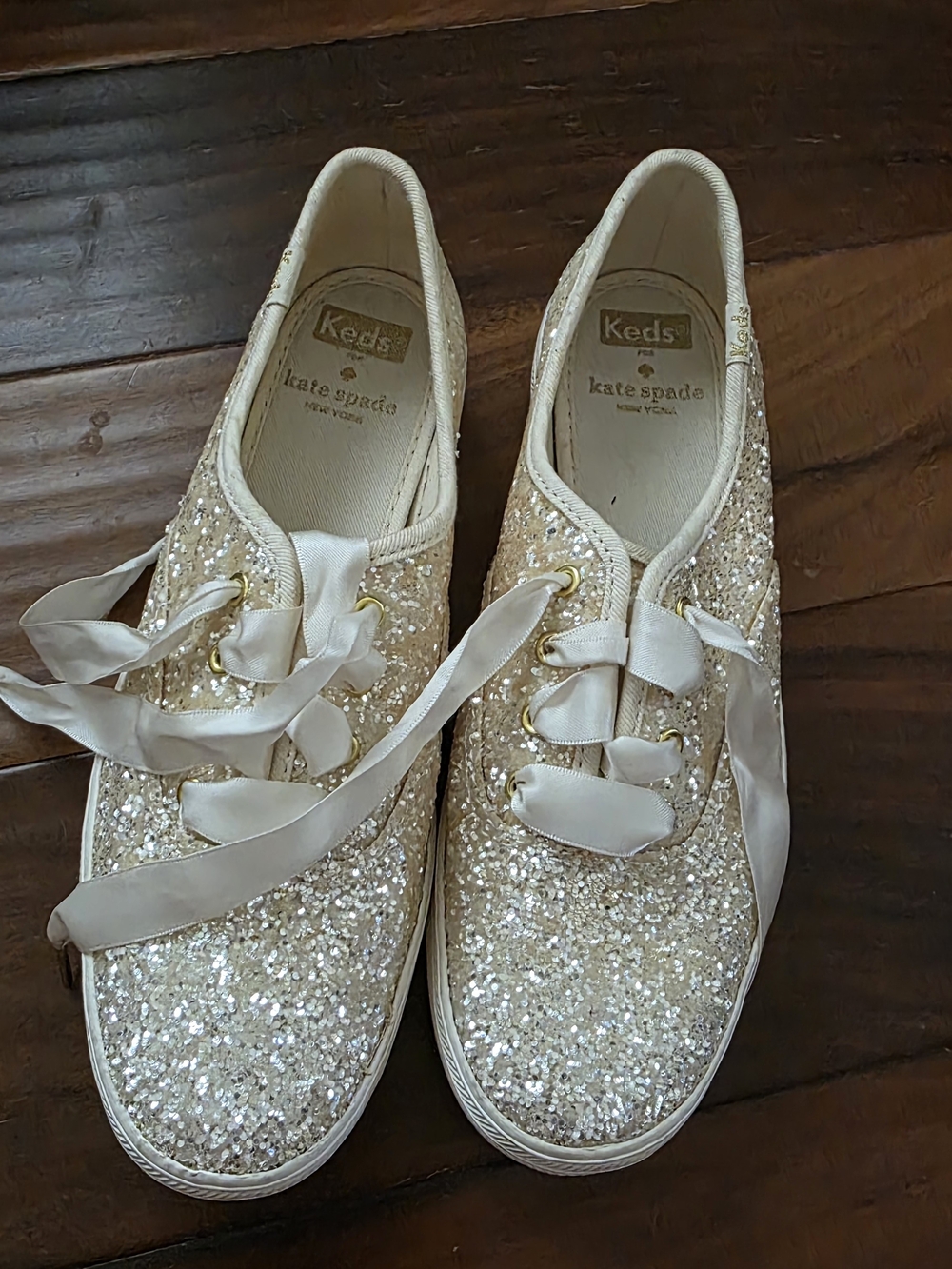Keds Glitter Ribbon Sneakers - Champagne Sparkle